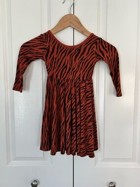 Kyte baby animal print twirl dress long sleeve bamboo 2T